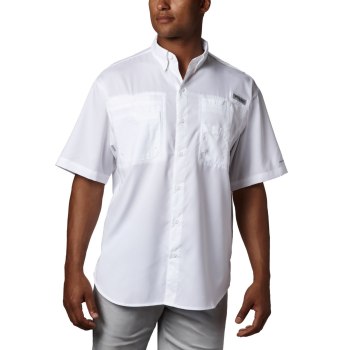 Columbia Muške Košulje - PFG Tamiami II Short Sleeve Bijele | FVNP-40176